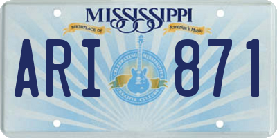 MS license plate ARI871