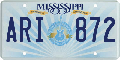 MS license plate ARI872