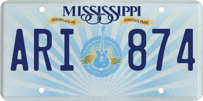 MS license plate ARI874