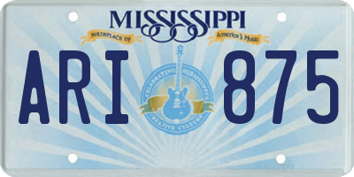 MS license plate ARI875