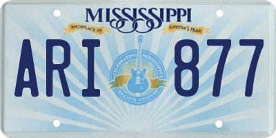 MS license plate ARI877