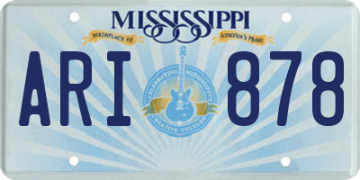 MS license plate ARI878