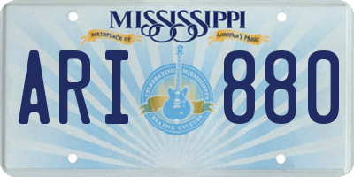 MS license plate ARI880