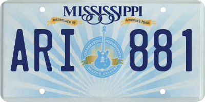 MS license plate ARI881