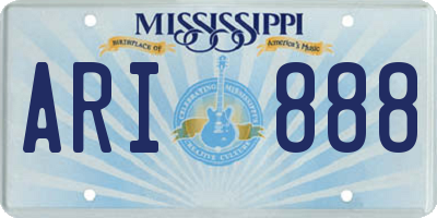 MS license plate ARI888