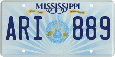 MS license plate ARI889