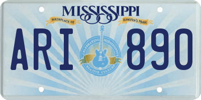 MS license plate ARI890