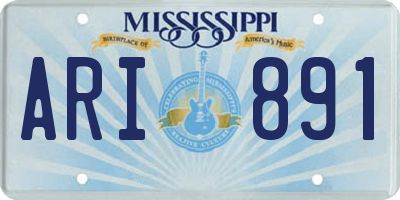 MS license plate ARI891