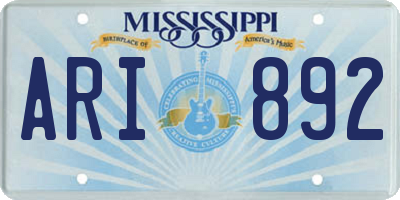 MS license plate ARI892