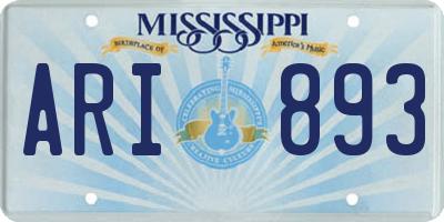 MS license plate ARI893