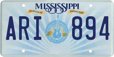MS license plate ARI894