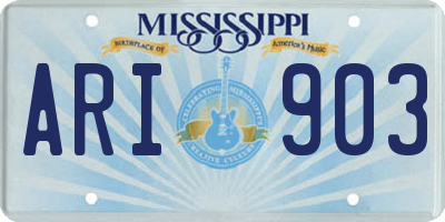 MS license plate ARI903