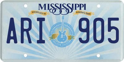 MS license plate ARI905