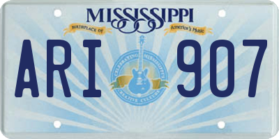 MS license plate ARI907