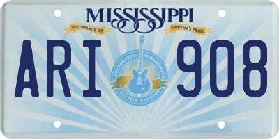 MS license plate ARI908