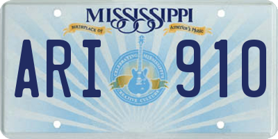 MS license plate ARI910