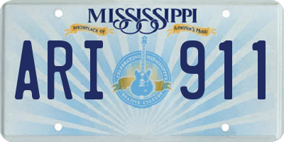 MS license plate ARI911