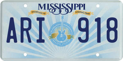 MS license plate ARI918