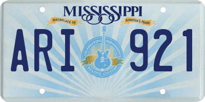 MS license plate ARI921