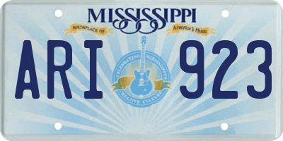 MS license plate ARI923