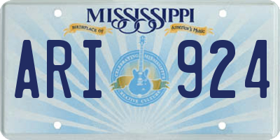 MS license plate ARI924