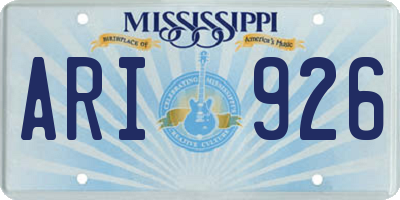 MS license plate ARI926
