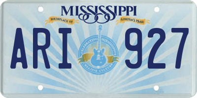 MS license plate ARI927