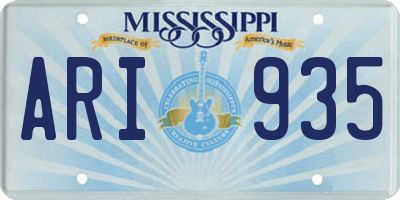 MS license plate ARI935