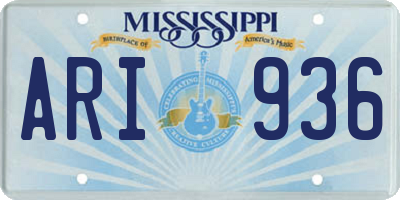 MS license plate ARI936