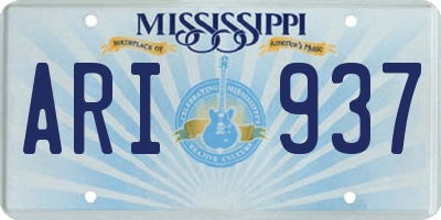 MS license plate ARI937