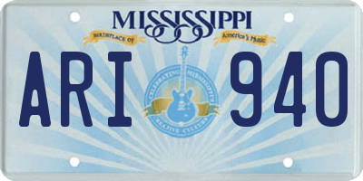 MS license plate ARI940