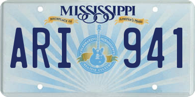 MS license plate ARI941
