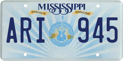 MS license plate ARI945