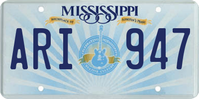 MS license plate ARI947