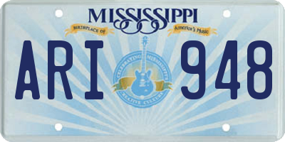 MS license plate ARI948