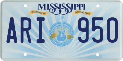 MS license plate ARI950