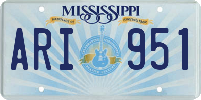 MS license plate ARI951