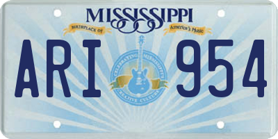 MS license plate ARI954