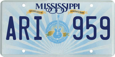 MS license plate ARI959