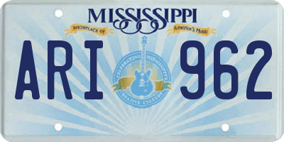 MS license plate ARI962