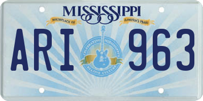 MS license plate ARI963