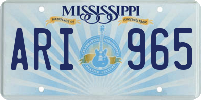MS license plate ARI965