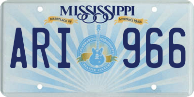MS license plate ARI966