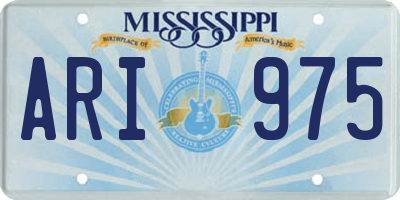 MS license plate ARI975