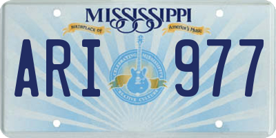 MS license plate ARI977