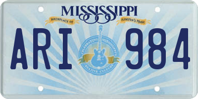MS license plate ARI984