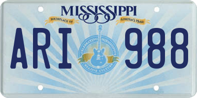 MS license plate ARI988