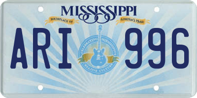MS license plate ARI996