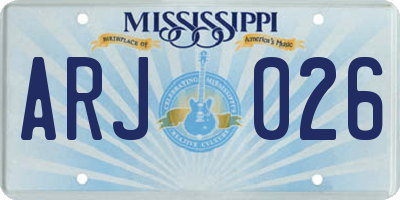 MS license plate ARJ026