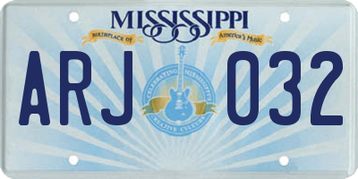 MS license plate ARJ032